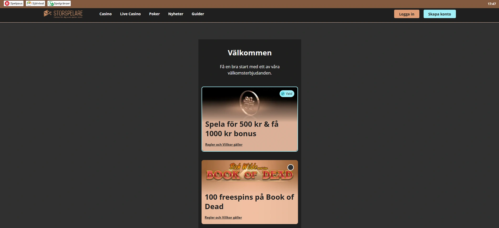 Så här börjar du spela – registrering och första insättning